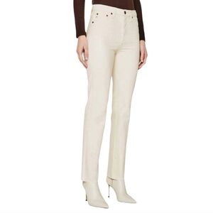 AG Saige High-Rise Straight Leg Jeans  32 AG-Ed‎ Denim Japanese Fabric Cream